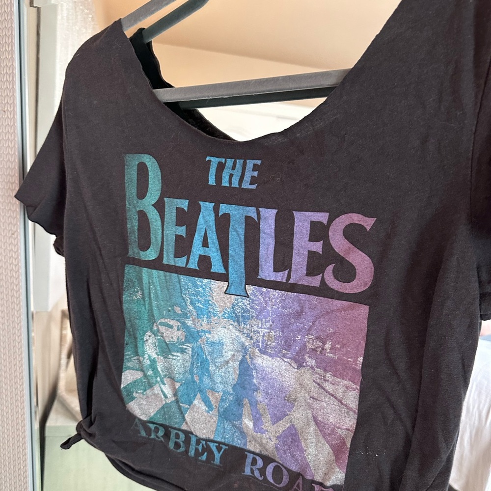 The Beatles Black Graphic Women's Top
